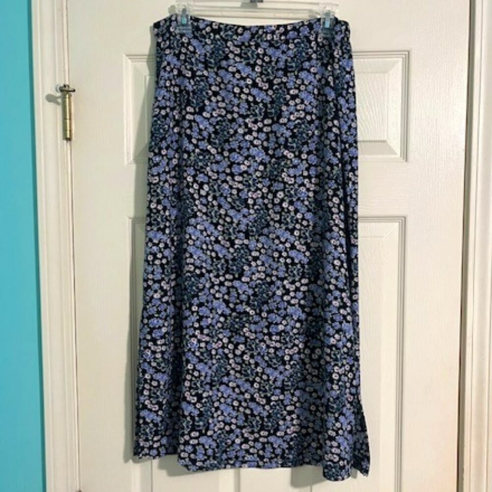 Christopher & Banks Blue Flowered Skirt
